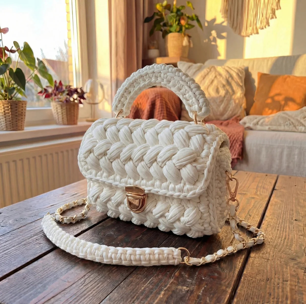Solid Color Crochet Purse
